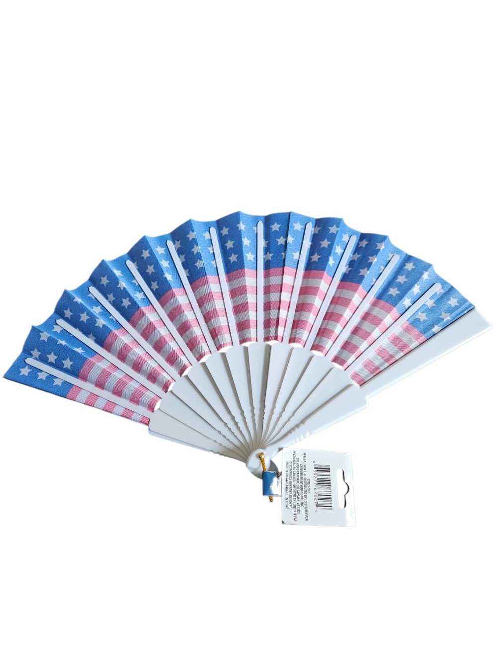 Patriotic Flag Foldable Hand Fan - Blue/Red/White - Picture 2 of 2